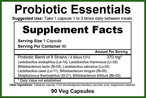 GreenPacks® Probiotic Essentials Supplement - 90 Capsules for Digestive Health & Immune Support | Daily Gut Wellness for Men & Women | Travel-Friendly Probiotic Capsules