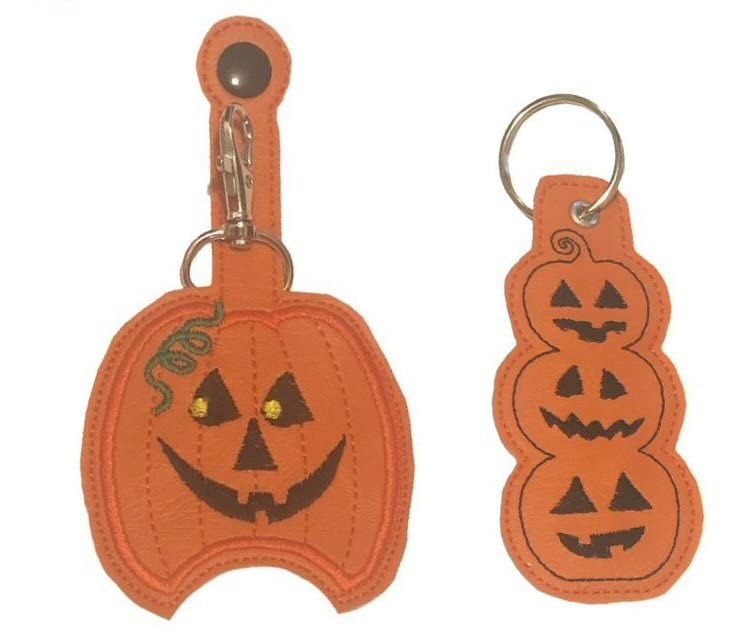 Halloween Pumpkin Hand Sanitizer Holder & Lip Balm Holder - Cute Jack-O-Lantern Keychain for Purse, Backpack, or Car - Perfect for Trick-or-Treating, Parties & Everyday Use