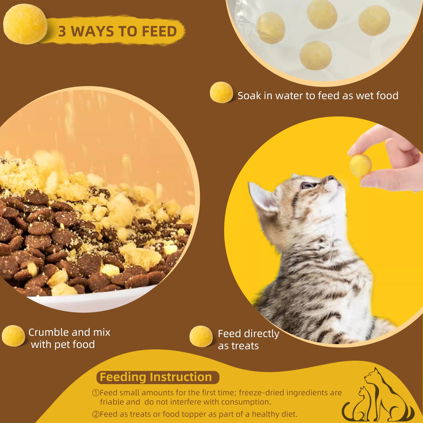 Freeze Dried Quail Egg Yolk Cat & Dog Treats - All Natural, Limited Ingredient Pet Snacks for Training & Rewards | Healthy, Tasty & Wholesome Dog & Cat Food Topper | Perfect for Puppy Training, Senior Pets & Picky Eaters