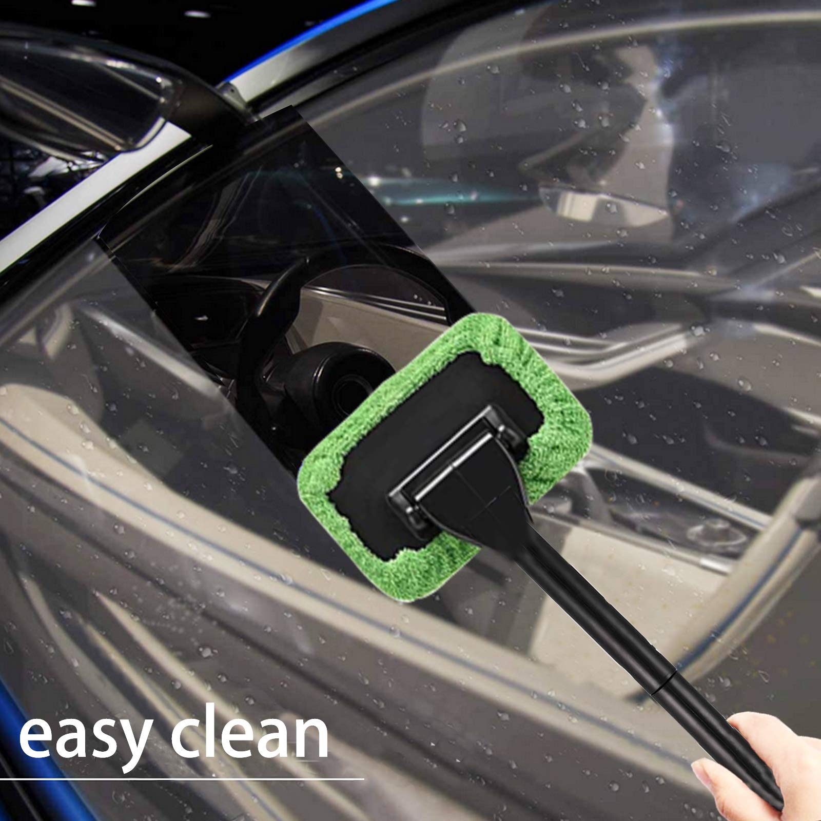 XINXIYAN 19-Inch Car Windshield Cleaner Tool - Interior Window Cleaning Kit for Cars, Trucks & SUVs (Green Rectangle) - Perfect for Streak-Free Cleaning at Home, Car Wash or Road Trips