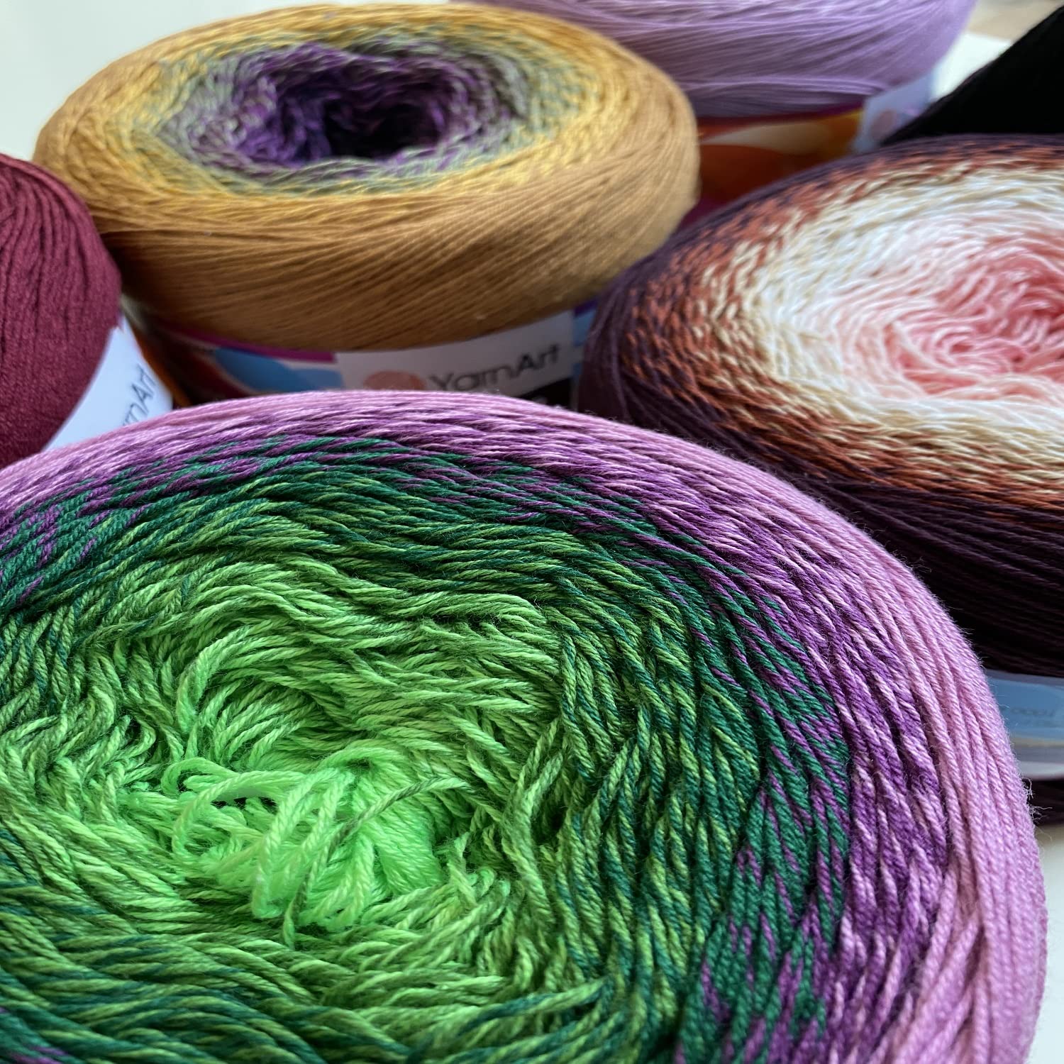 Soft Rainbow Crochet Yarn - 55% Cotton 45% Acrylic, 250g/1094yds, Multicolor Sport Weight Yarn for Knitting & Crocheting - Perfect for Spring/Summer Scarves, Baby Blankets & DIY Crafts
