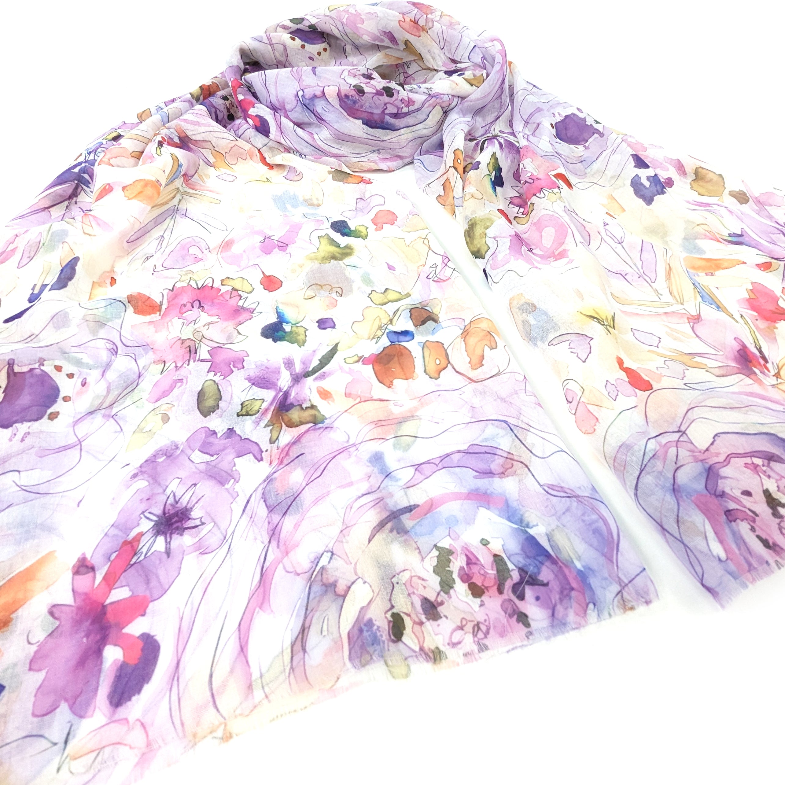 50x180cm Purple Flurry of Roses Floral Printed Fabric - Perfect for Home Decor, Bedding, Curtains & DIY Craft Projects