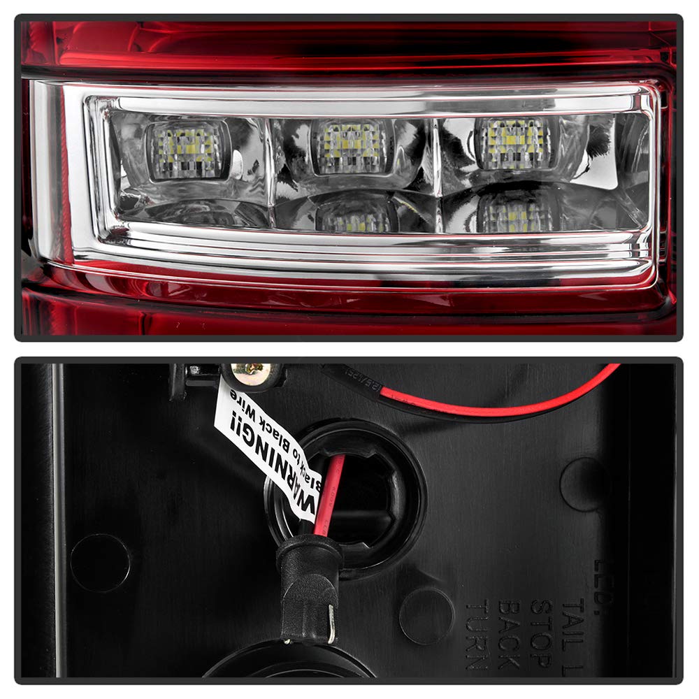 ACANII LED Tail Lights for 2016-2023 Toyota Tacoma - Red & Clear Full LED Tube Brake Lamps Pair (Driver & Passenger Side) | Waterproof & Durable for Off-Roading, Night Driving & Enhanced Visibility