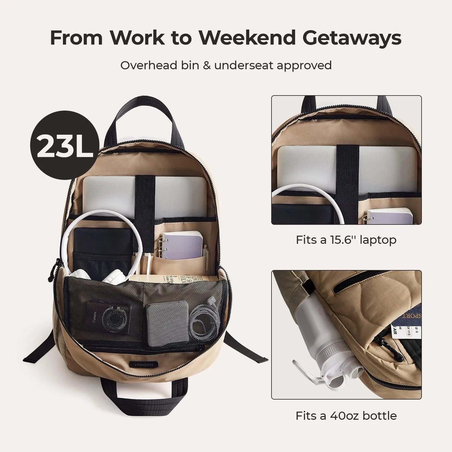 Paz 23L Lightweight Waterproof Hiking Backpack for Men & Women - Durable Travel Daypack for Outdoor Camping, Hiking, School & Work Commute