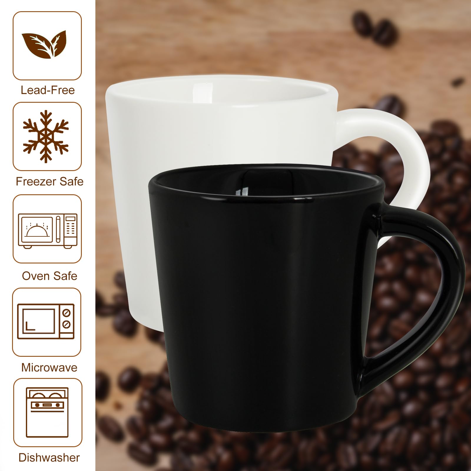 Premium 4.2oz Ceramic Espresso Cups Set of 2 - White Demitasse Coffee Mugs with Handles for Espresso, Tea & Coffee Shots | Perfect Gift for Coffee Lovers | Ideal for Home, Office & Cafe Use