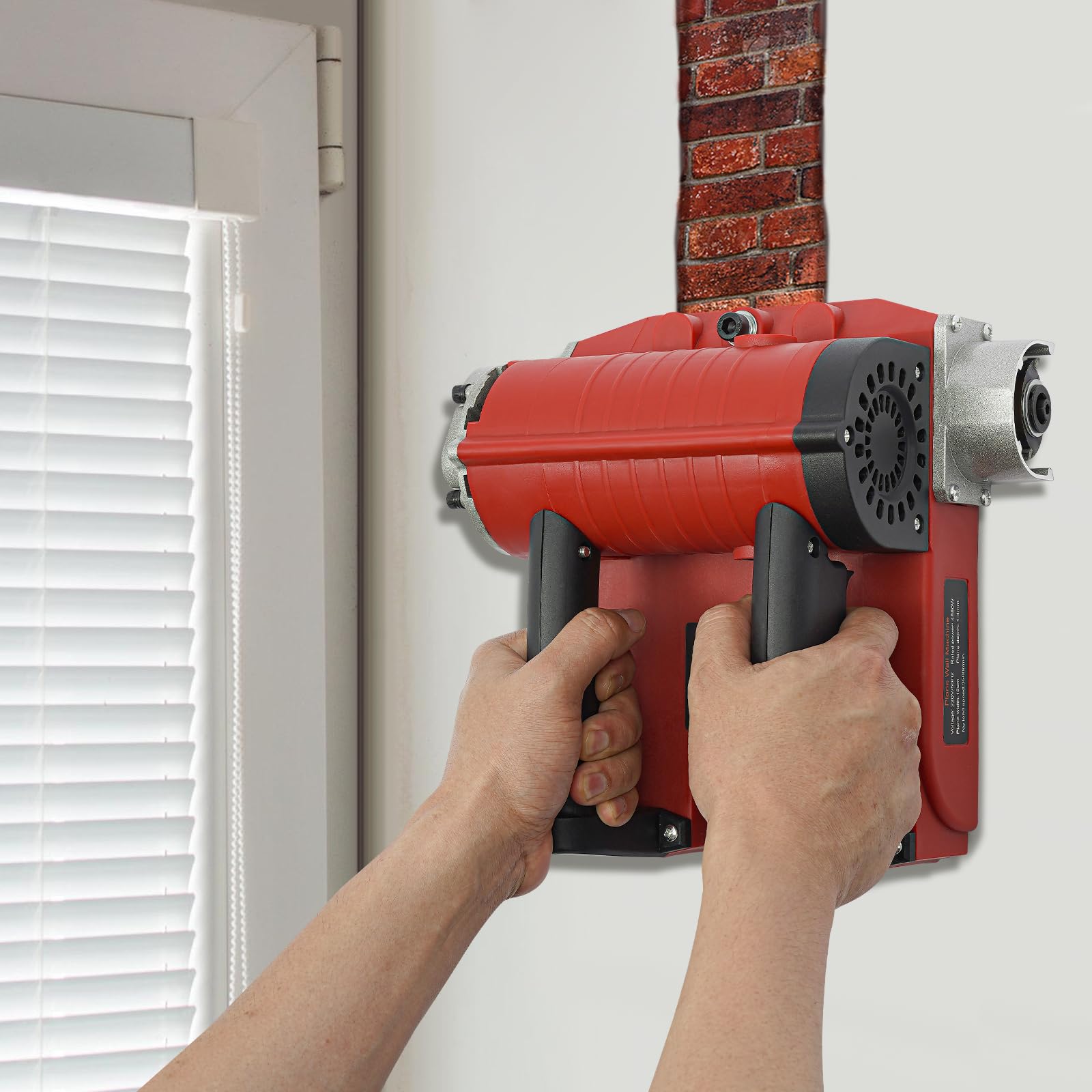 4580W Electric Wall Planer - Adjustable Depth Concrete & Putty Removal Tool for Wall Renovation | Professional Wall Shaving Machine for Cement, Plaster, Paint Stripping | Ideal for Home DIY & Construction Projects (Red)