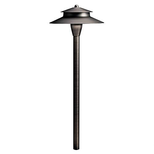 Kichler 15480CBR Single Light Outdoor Path Light in Centennial Brass Finish, 8.5 Inch - Perfect for Garden Walkways, Driveway Lighting, and Landscape Illumination