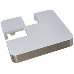 90 Degree Offset Notched Cap with Extended Lip - Semi Frameless Post Cap for Deck, Fence, and Outdoor Railings