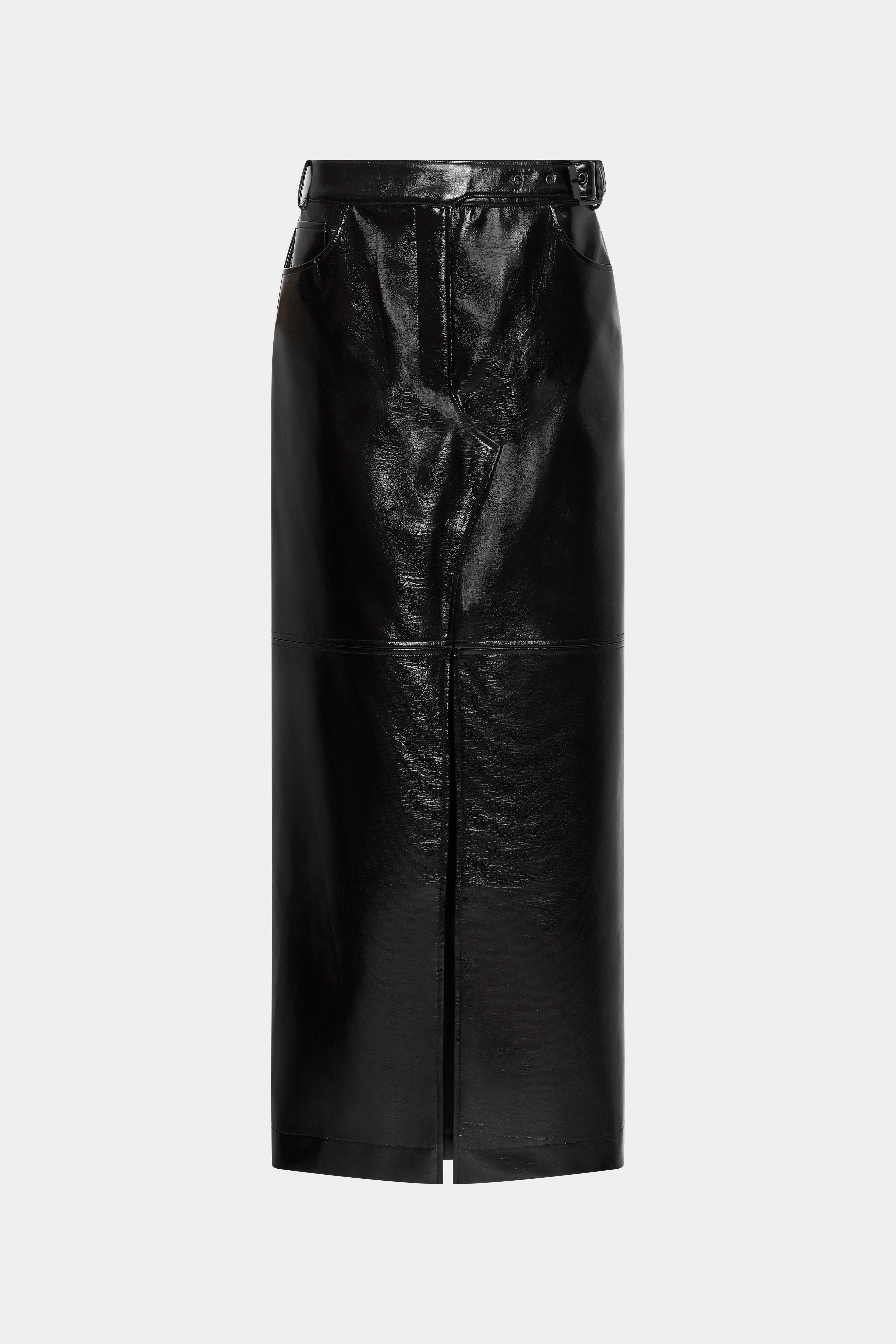 Elegant Black Belted Midi Skirt for Women - Perfect for Night Out, Office Wear & Evening Events