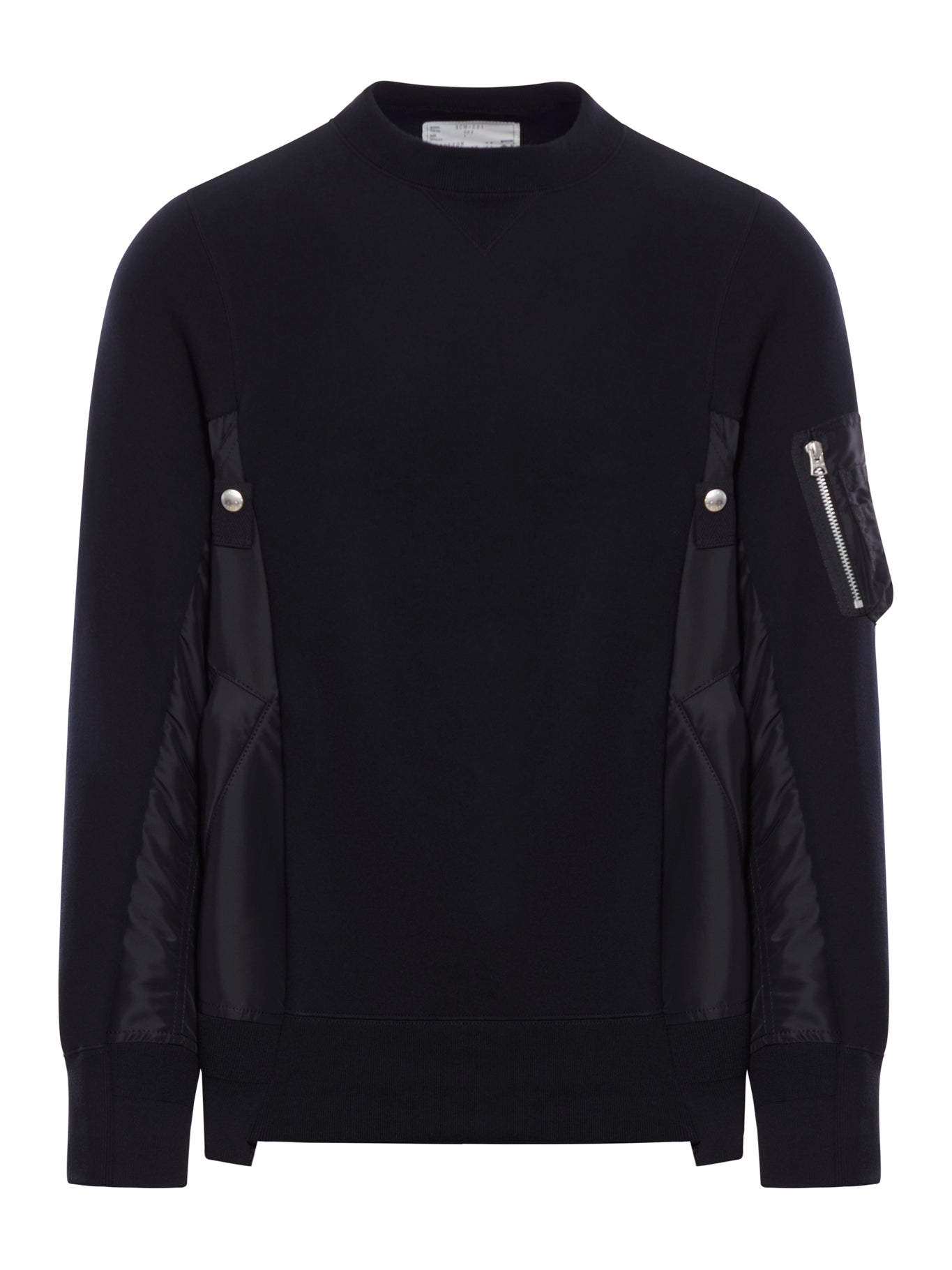 Stylish Crewneck Sweatshirt with Nylon Inserts - Comfortable & Trendy for Casual Wear, Gym, and Outdoor Activities