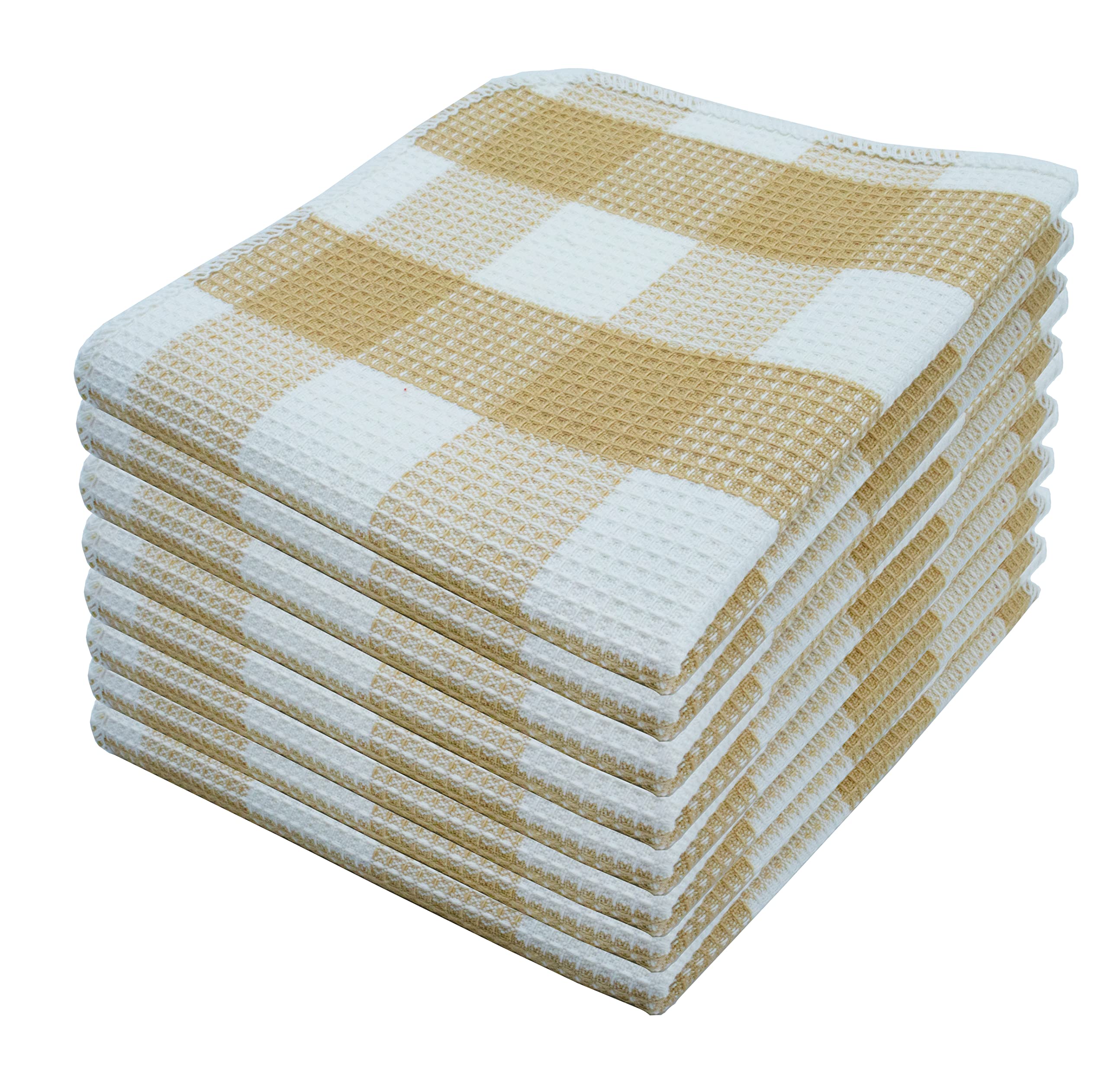 Premium 100% Cotton Waffle Weave Dish Towels - Ultra Soft, Super Absorbent & Quick Drying Kitchen Cloths (12