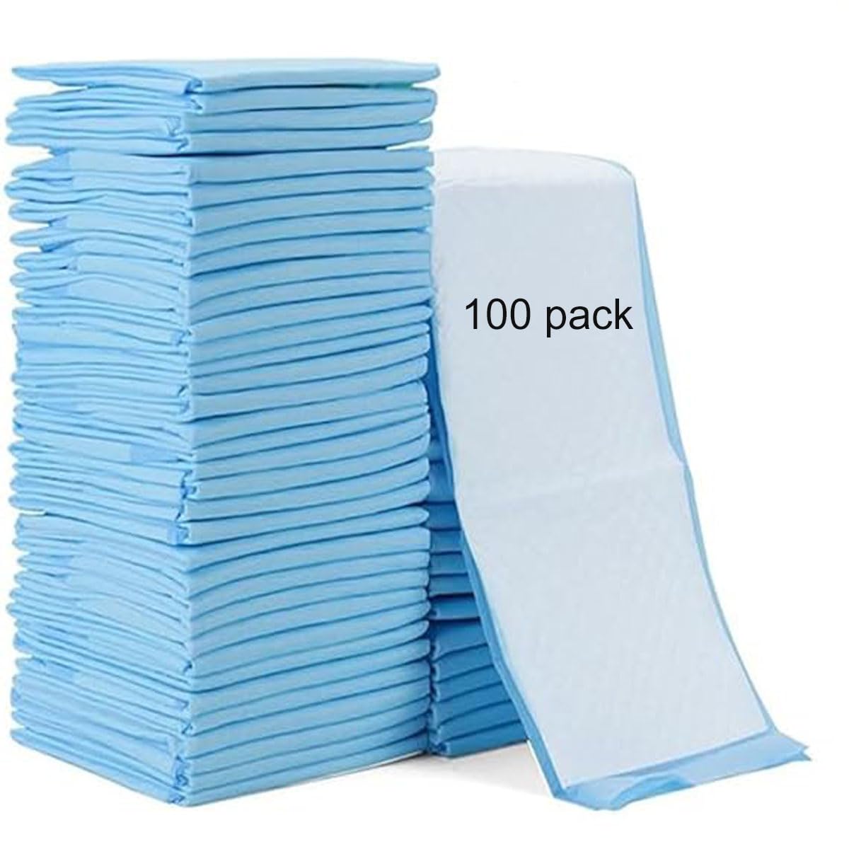 Aisetmoon 100 Pack Disposable Baby Changing Pads - Ultra Soft, Waterproof, Thick & Highly Absorbent Diaper Changing Liners (13