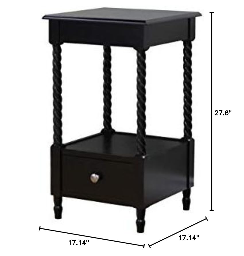 Frenchi Home Furnishing Night Stand - Modern Bedside End Table with Storage Drawer, Wooden Nightstand for Bedroom, Living Room, Office - Perfect for Storing Books, Lamps & Bedroom Essentials