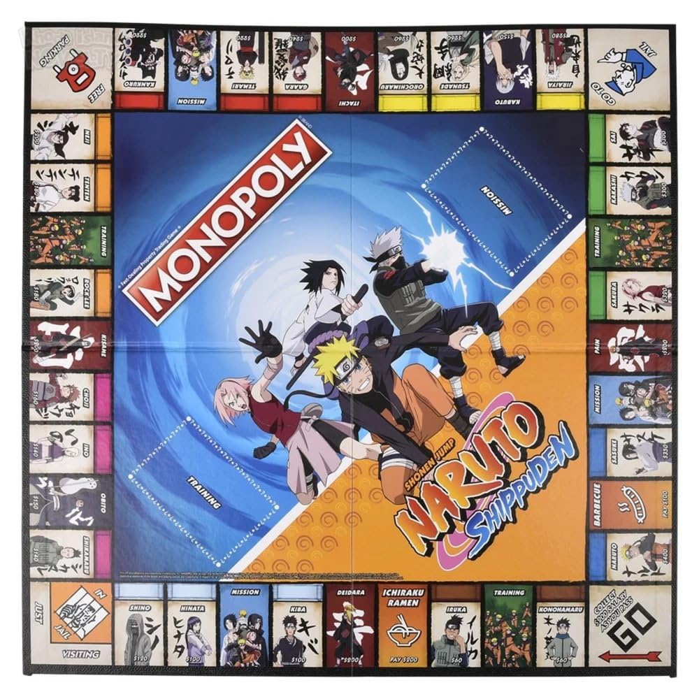 Naruto Monopoly Board Game by USAOPOLY | Collectible Edition Featuring Iconic Locations & Scenes from Popular Japanese Manga Anime | Perfect for Anime Fans, Family Game Nights & Birthday Gifts