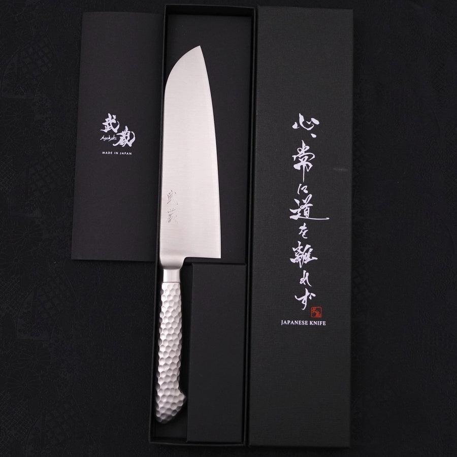 Premium Santoku Knife 7-inch VG-5 Stainless Steel Blade with Polished Western Handle - Perfect for Slicing, Dicing & Chopping Vegetables, Meat & Fish