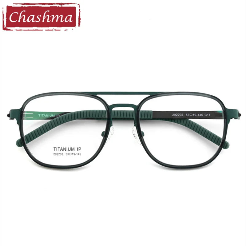 Unisex Titanium Square Full Rim Double Bridge Eyeglasses 4422 - Stylish & Durable for Work, Reading & Everyday Wear