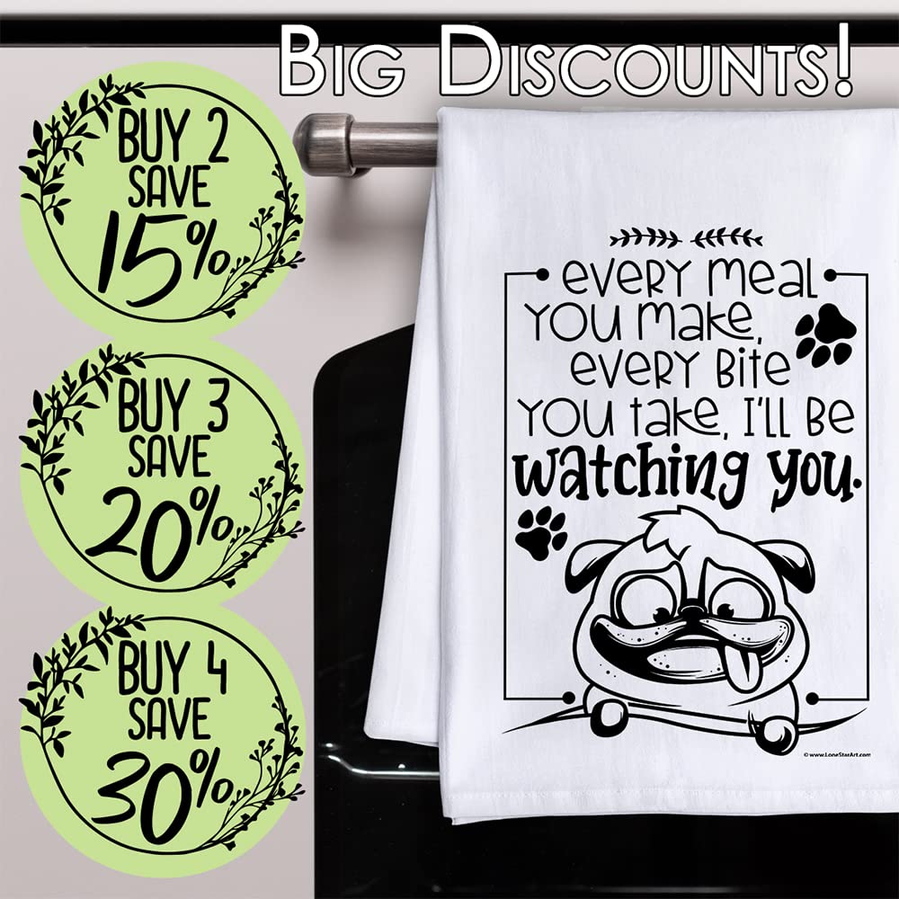 Funny Dog Kitchen Tea Towels with Sayings - Decorative Dish Towel for Housewarming Gifts, Cute Multi-Use Kitchen Decor for Women - Perfect for Cooking, Baking & Adding Humor to Your Kitchen