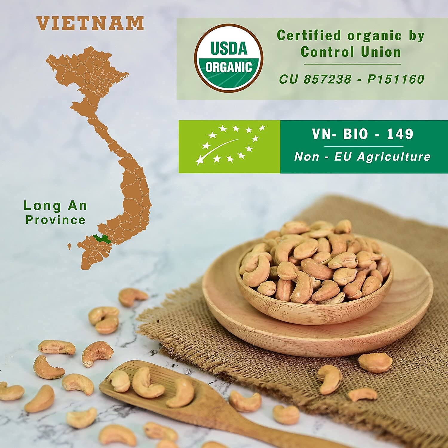 Organic Unsalted Roasted Cashews - Vegan Snacks for Gifts & Holidays (30 oz)