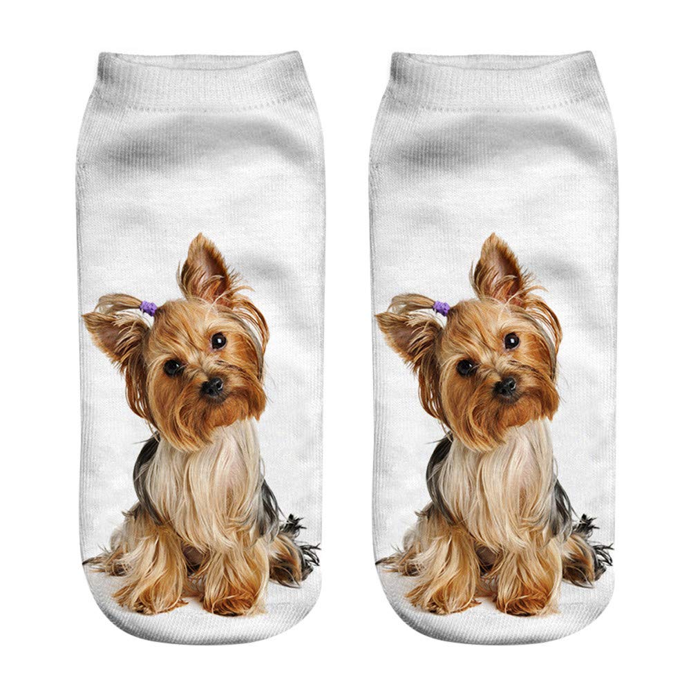 Funny 3D Dog Printed Unisex Ankle Socks - Cute Casual Crew Socks for Men & Women - Perfect for Gifts, Cosplay, and Everyday Wear (Pack of 3 Pairs)