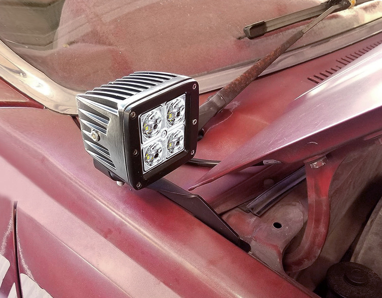 40W LED Ditch Light Kit with Hood Edge Mount Bracket & Relay for Toyota 4Runner (1990-1995) - Off-Road Adventure, Night Driving, Camping Lighting