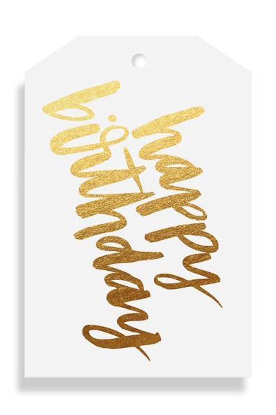 Happy Birthday Gold Gift Tag - Elegant & Personalized Birthday Present Topper for Cards, Gifts & Party Decorations