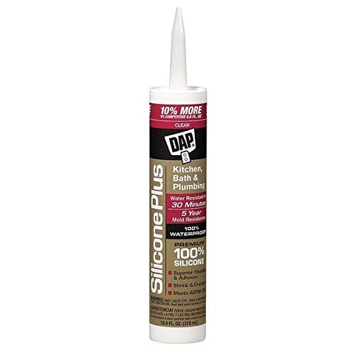 100% Silicone Sealant for Kitchen & Bath - Waterproof, Low Odor, Clear Adhesive - Perfect for Sealing Sinks, Showers, Tiles, and Countertops