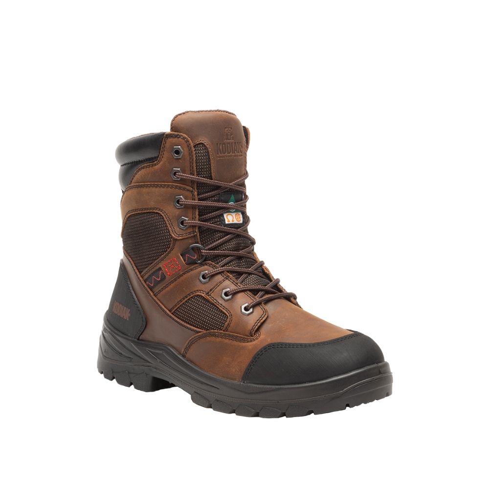 Kodiak Mount Slaggard Men's 8 Steel Toe Work Boots - Waterproof Safety Shoes for Construction & Heavy Duty Work (KD0A4NLVBRN) | Ideal for Outdoor Jobs, Hiking & Industrial Work Environments