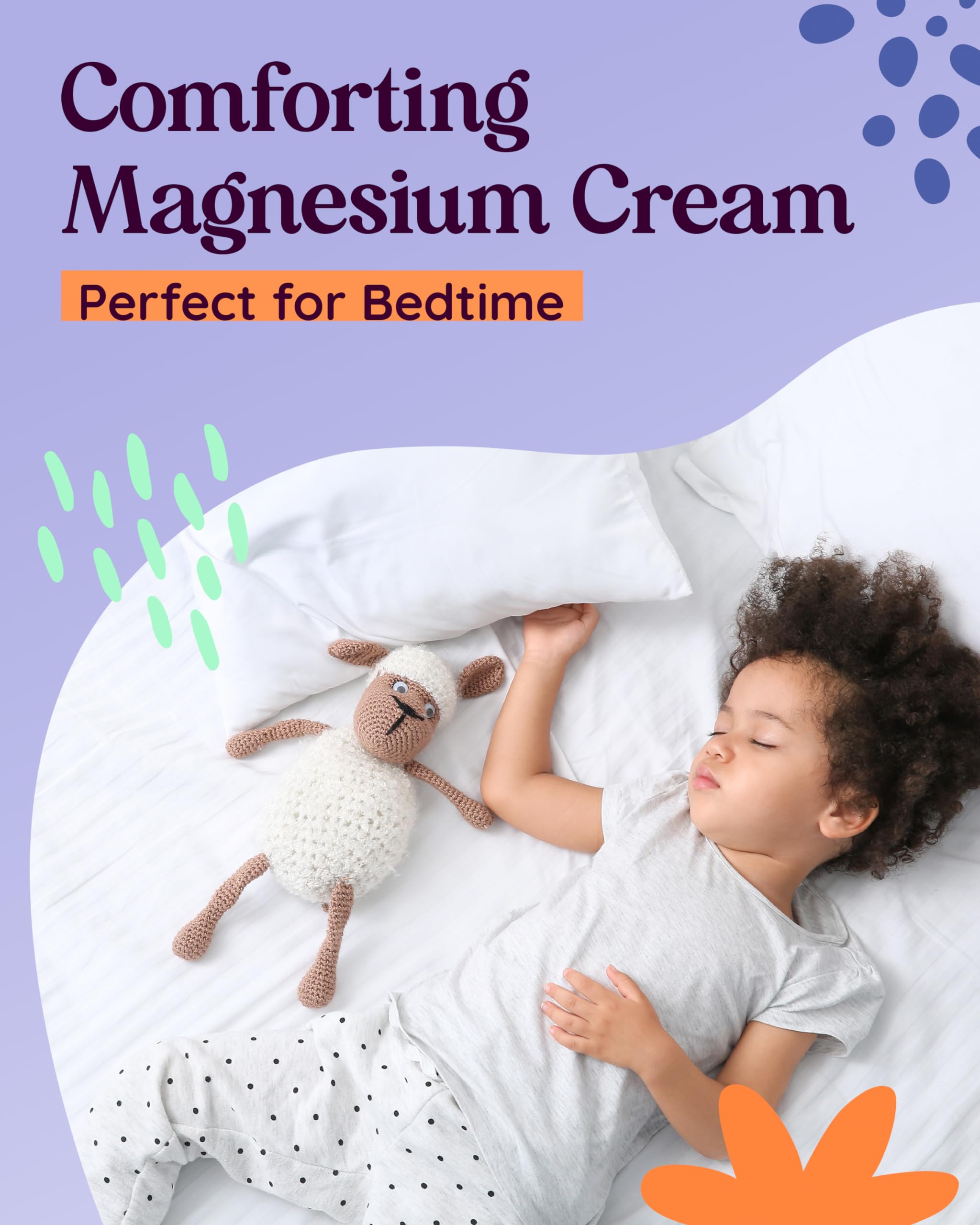 Natural Magnesium Cream for Kids & Babies - Calming Bedtime Lotion with Magnesium Chloride, Arnica & MSM in Organic Aloe & Shea Butter - 3.69 oz | Soothes Muscle Relaxation & Promotes Better Sleep for Children