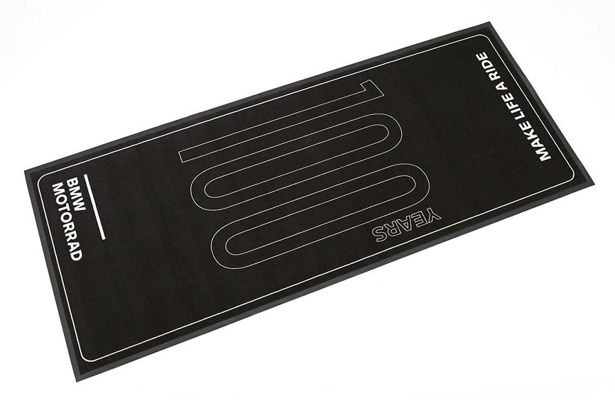 BMW Motorrad 100th Anniversary Motorcycle Carpet - Premium Floor Mat for Bike Enthusiasts | Perfect for Garage, Man Cave & Motorcycle Showrooms