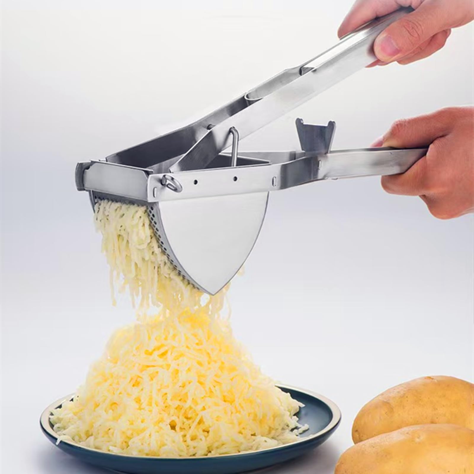 Heavy Duty Stainless Steel Potato Masher - 12 Inch Kitchen Tool for Mashing Potatoes, Vegetables & Fruits | Perfect for Mashed Potatoes, Baby Food & Baking Prep