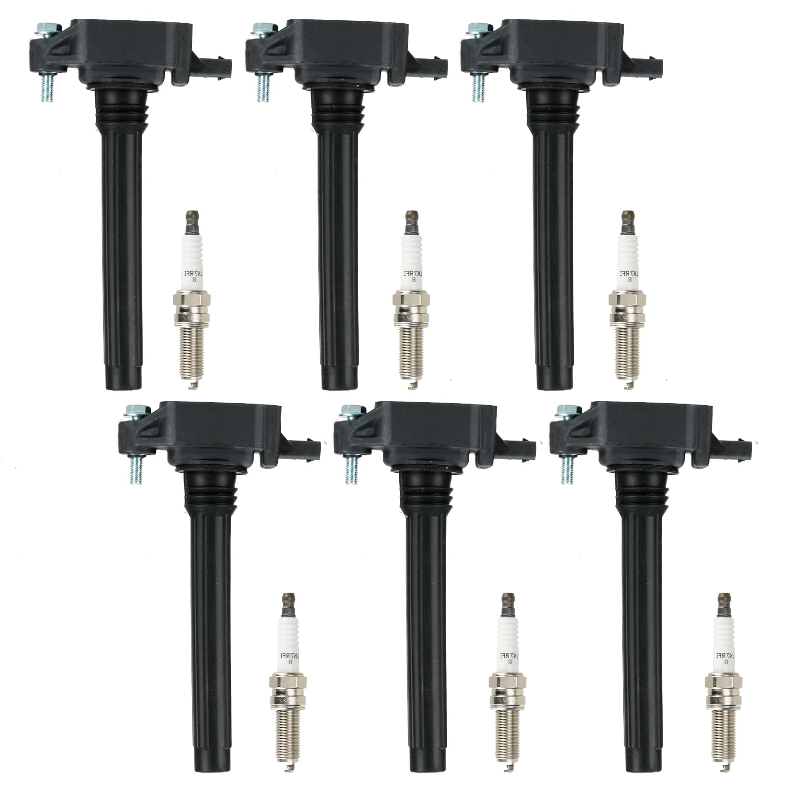 High Performance Ignition Coil Pack Set of 6 - Compatible with Chrysler 200 2011-2017, 300 2011-2020, Town & Country 2011-2016, Dodge Avenger 2011-2014, Charger 2011-2020, Durango 2011-2015, Jeep Cherokee 2014-2020, Grand Cherokee 2011-2015 - Replaces UF648 C1791 - Perfect for Engine Misfire Repair & Performance Upgrade