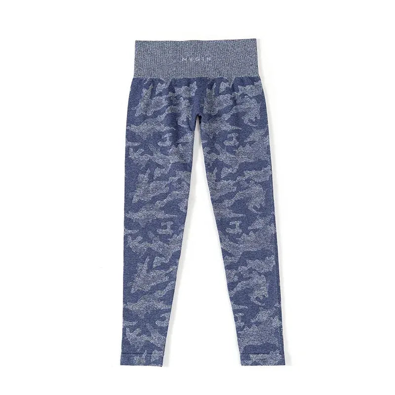 NVGTN Camo Seamless Workout Leggings for Women - Butt Lifting Yoga Pants with Stretch Fabric, High Waist Gym Tights & Fitness Outfits in Fuchsia Nylon - Perfect for Yoga, Running & Gym Training