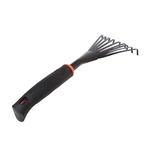 1Pc Portable Mini 9 Teeth Steel Rake - Compact Garden Transplanting Tool for Home & Outdoor Use | Perfect for Weeding, Soil Aeration & Small Gardening Projects