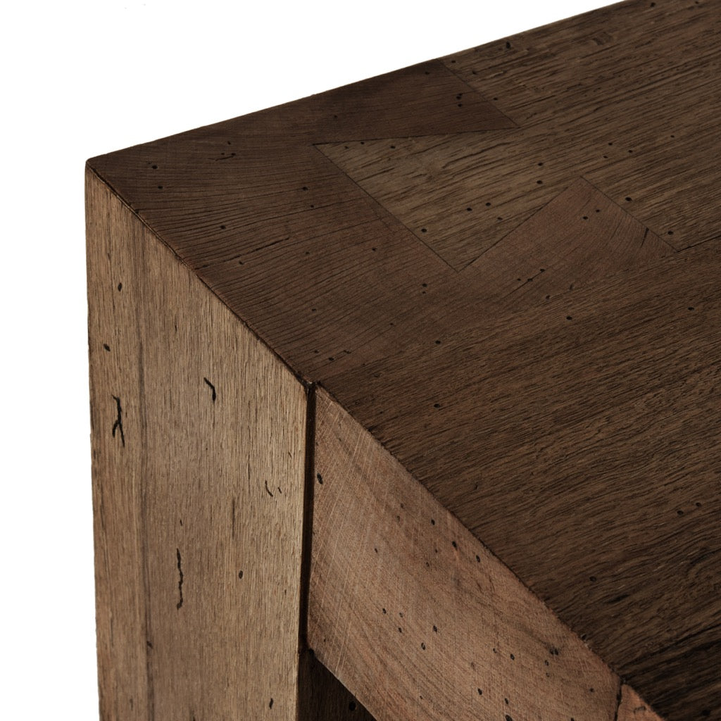 Abaso Small Square Coffee Table - Ebony Rustic Wormwood Oak Finish | Modern Living Room & Office Decor | Perfect for Small Spaces, Apartments & Cozy Homes