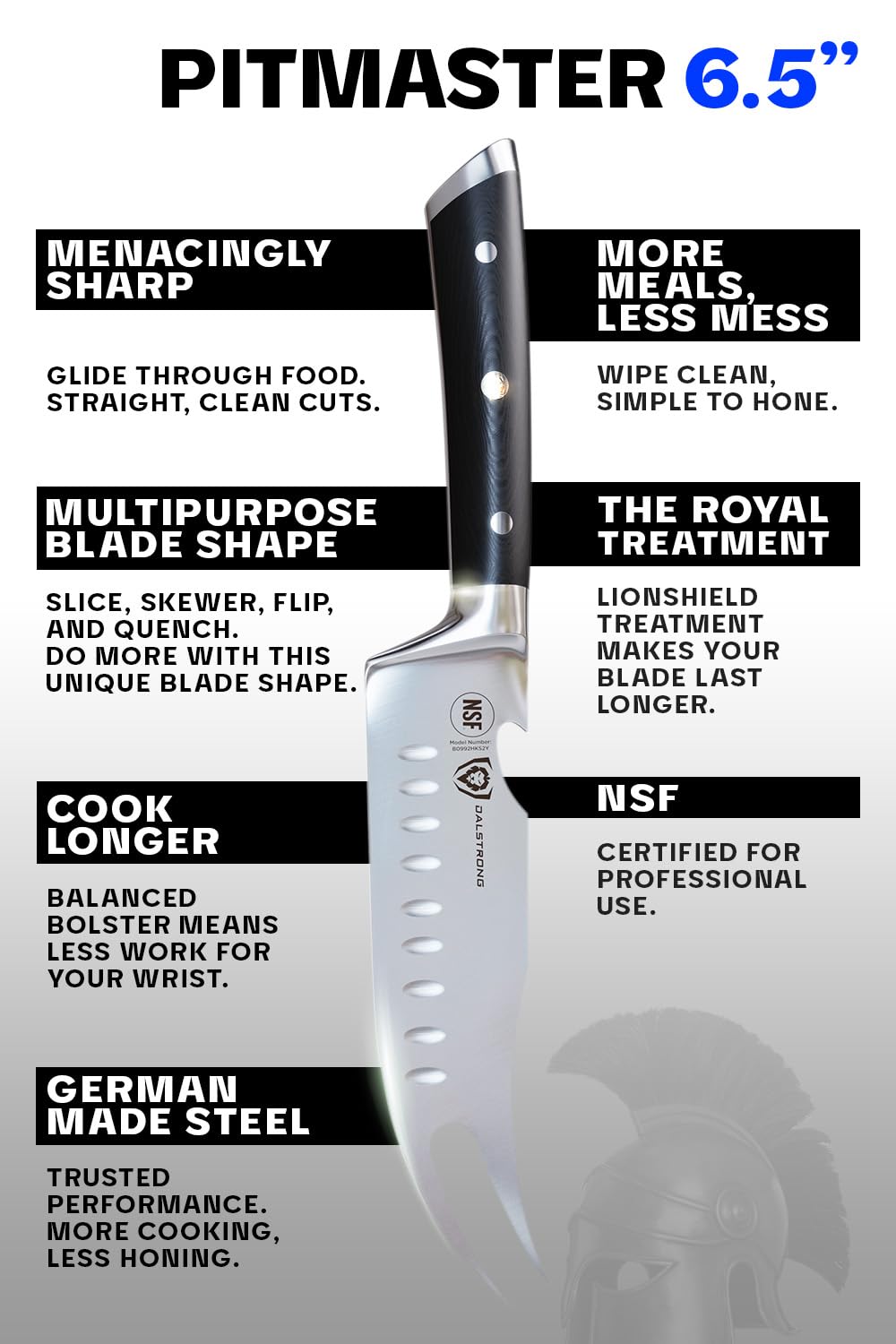 Dalstrong BBQ Pitmaster Meat Knife - 6.5 Inch Forged High Carbon German Steel Knife with Forked Tip & Bottle Opener - Professional Cooking Knife for Grilling, Slicing & Carving - Perfect Gift for Chefs with Black G10 Handle - NSF Certified - Ideal for BBQ, Camping & Outdoor Cooking