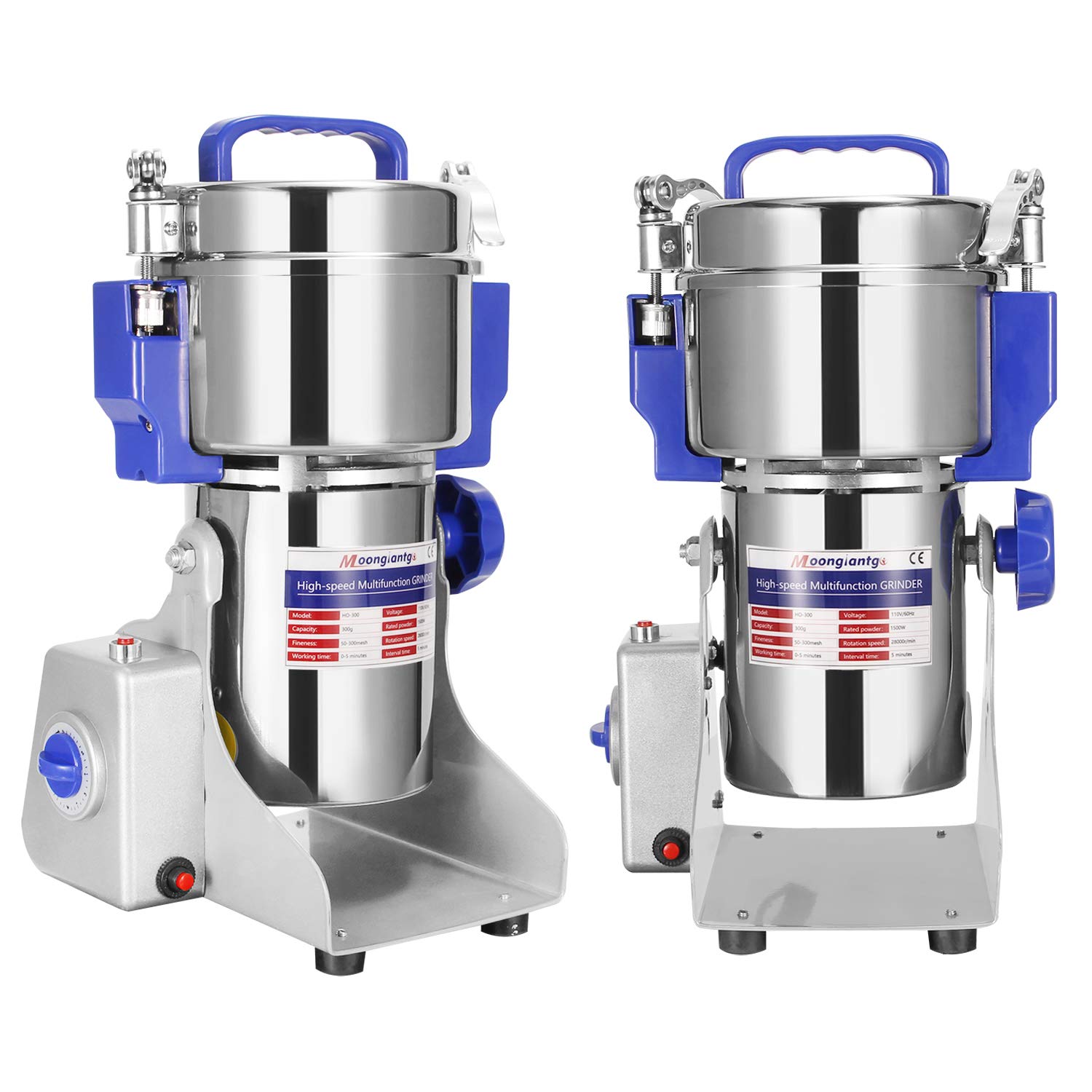 Moongiantgo 1500g Commercial Grain Grinder Mill - 3000W High-Speed Electric Spice Grinder, Stainless Steel Pulverizer for Cereals, Grains, Spices, Herbs - Perfect for Home Kitchens, Bakeries & Coffee Shops