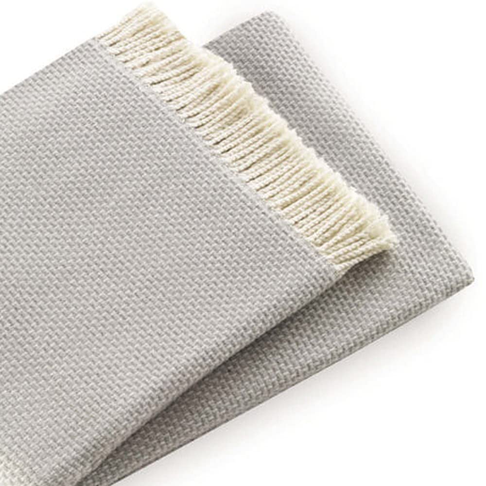 Soft Light Gray Links Pattern Throw Blanket - Cozy Knit Blanket for Sofa, Bed & Couch - Perfect for Winter Nights, Movie Time & Home Decor