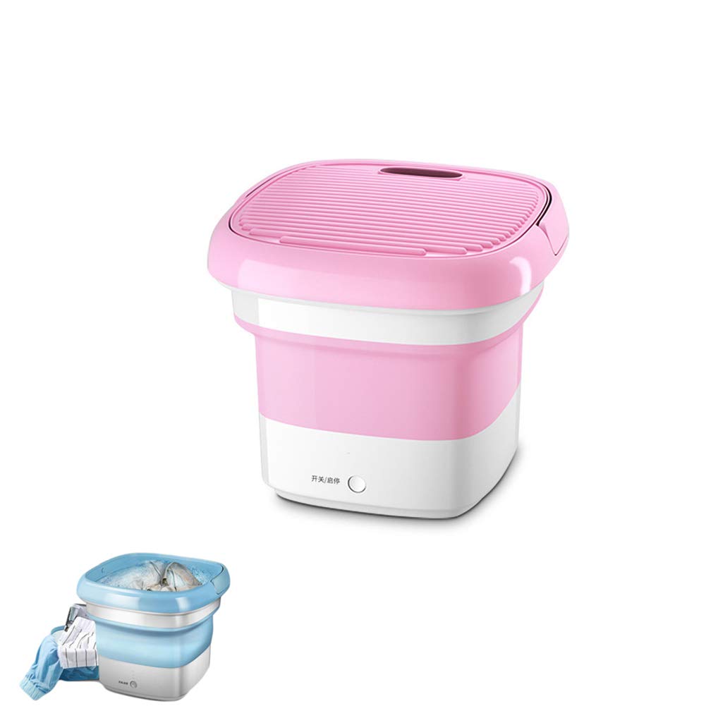 MNSSRN Portable Mini Washing Machine - Foldable Semi-Automatic Compact Washer for Dorm, Travel, Home & Business Trips | Multifunctional for Underwear, Fruits & Vegetables | Pink | Perfect for Small Spaces, Camping & Apartments
