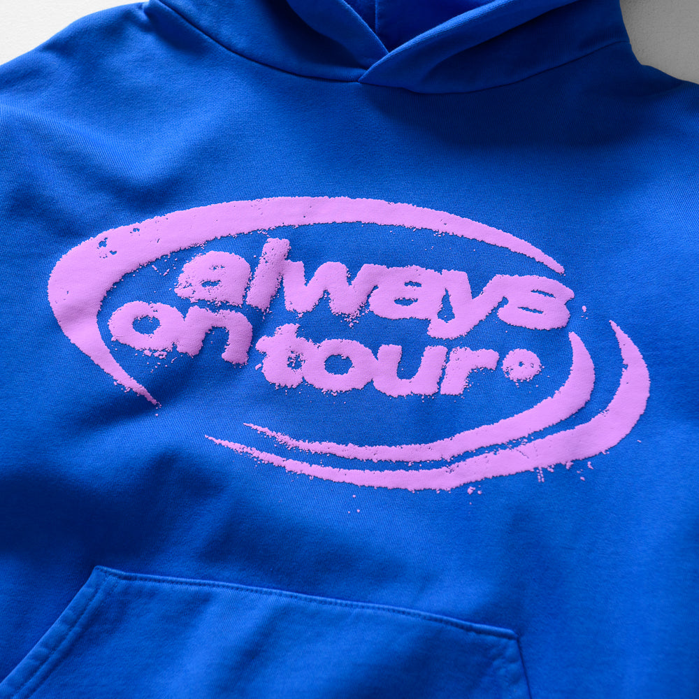 Always On Tour Spinner Hoodie - Lightweight Pullover Sweatshirt with Hidden Pockets for Travel & Outdoor Activities | Cerulean Blue
