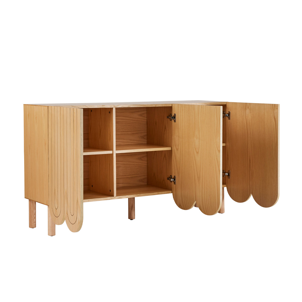 Dune Rise Buffet Unit - Modern Sideboard Cabinet for Dining Room, Living Room & Entryway Storage | Stylish Home Decor Furniture for Small Spaces