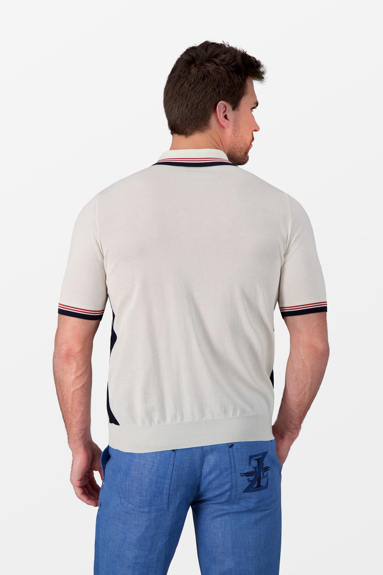 Zilli White Zip Polo Shirt for Men - Stylish Casual & Business Wear - Perfect for Office, Golf & Outdoor Activities