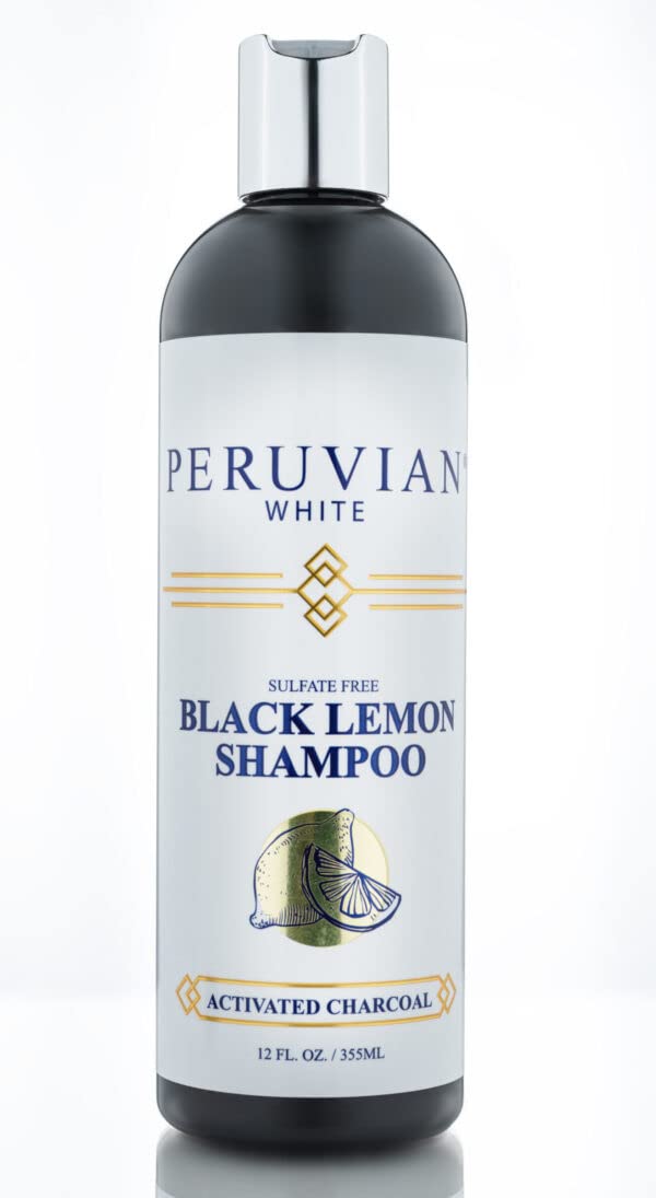 Black Lemon Activated Charcoal Shampoo for Deep Cleansing - 12 oz Bottle | Detox & Purify Hair | Reduce Oil & Dandruff | Perfect for Oily Scalp & Color-Treated Hair