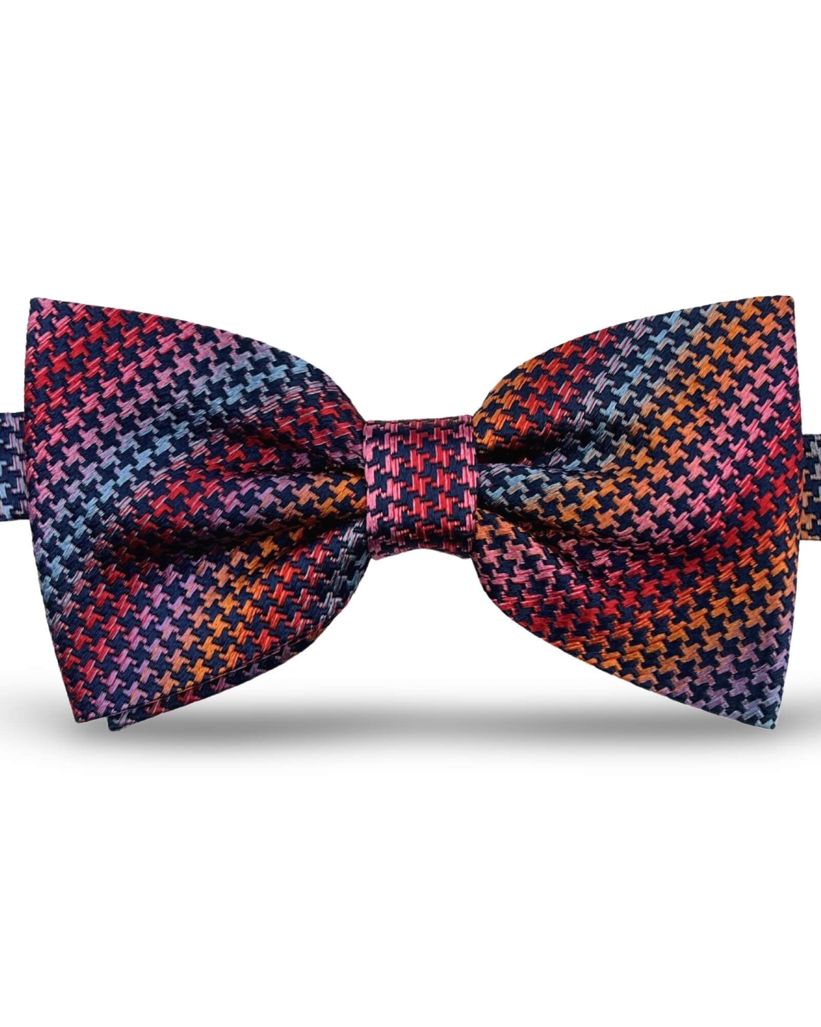 DÉCLIC Classic Dogstooth Stripe Bow Tie for Dogs - Adjustable Pet Neckwear for Small & Medium Breeds - Perfect for Weddings, Parties & Photo Shoots