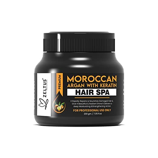 ZELTUS Moroccan Argan Oil Hair Treatment Mask with Soy Protein & Macadamia Oil | Color Safe, 100% Vegan | For Frizzy, Wavy & Curly Hair | Keratin Hair Mask 200g | Deep Conditioning for Dry, Damaged Hair at Home or Salon