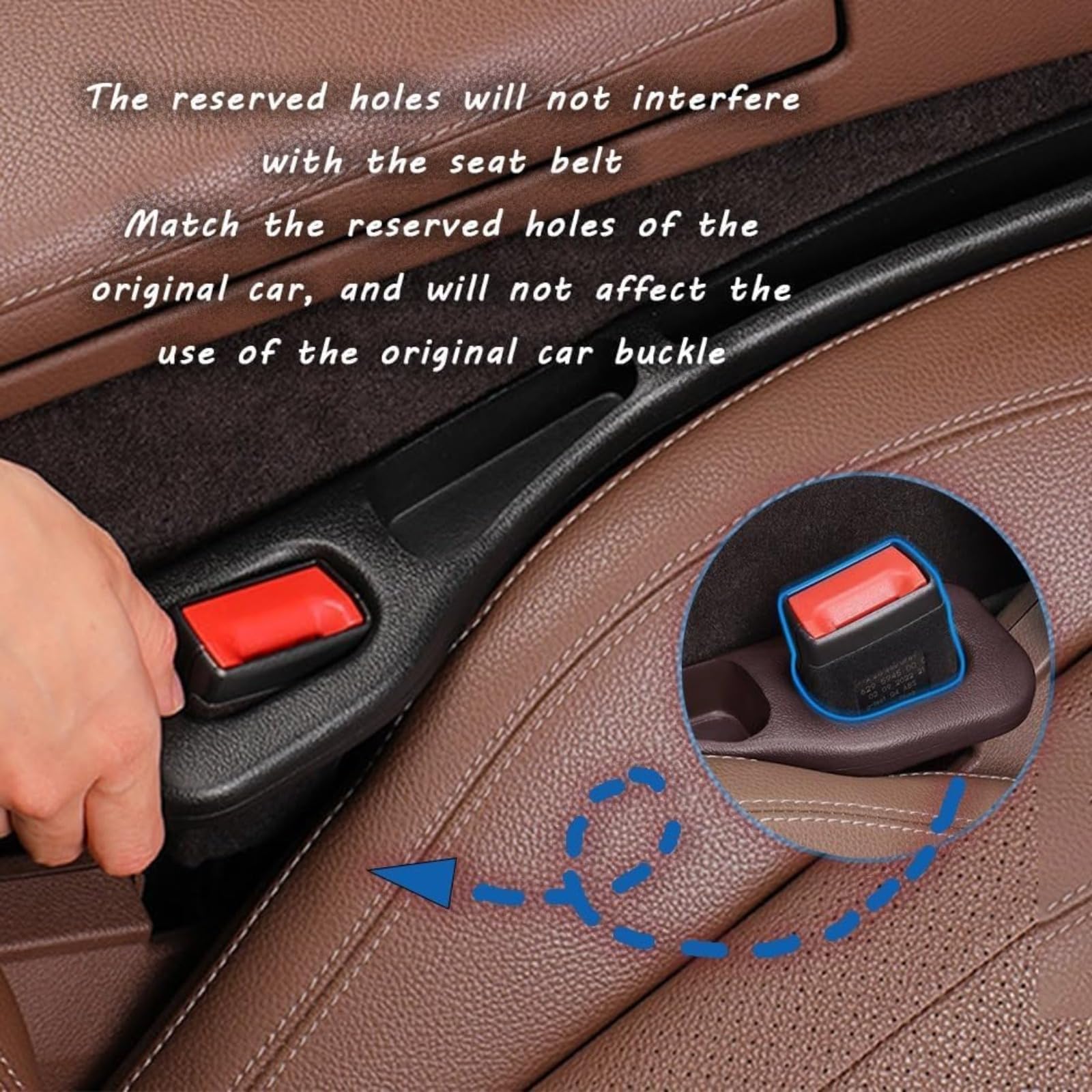 2 Pack Universal Car Seat Gap Filler - Vehicle-Mounted Leak-Proof Gap Organizer for Car, SUV & Truck | Prevents Items from Falling Between Seats | Perfect for Phones, Keys & Small Essentials (Red)