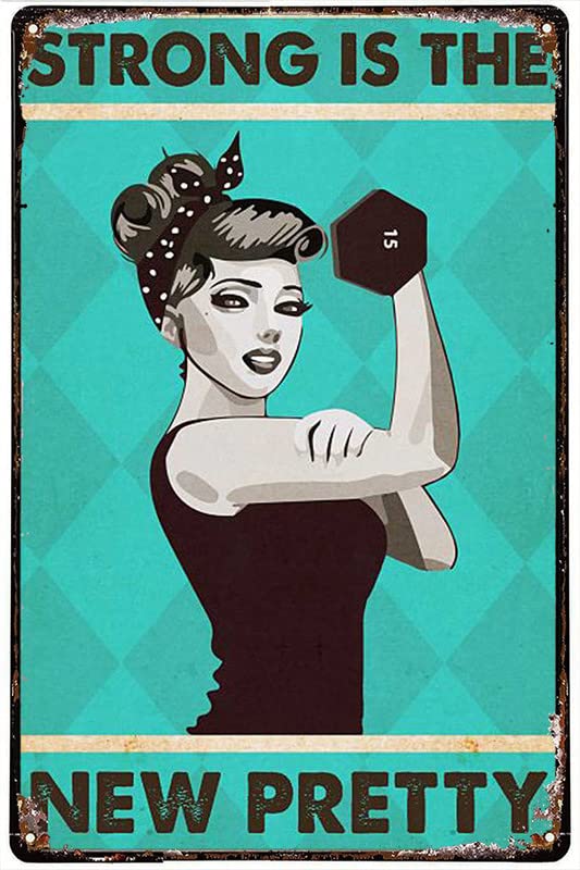Inspiring Strong Is The New Pretty Motivational Poster - 8x12 Gym Wall Art for Workout & Fitness Motivation - Perfect for Home Gym, Office & Fitness Studio Decor