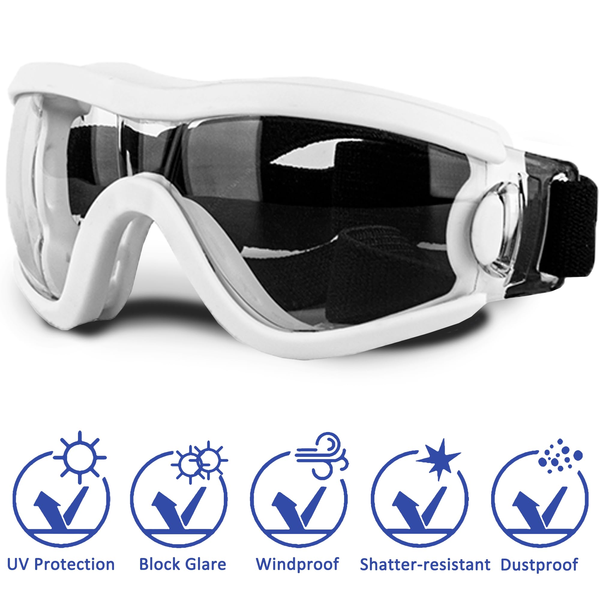 UV Protection Adjustable Small Dog Sunglasses - Winproof Soft Goggles for Puppies & Small Breeds | Perfect for Outdoor Adventures, Beach Trips & Sunny Walks