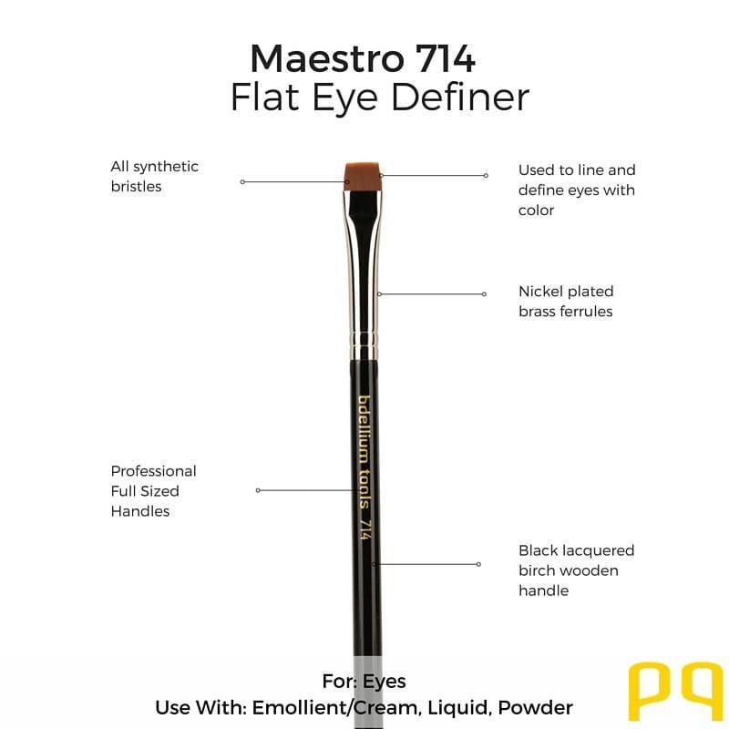 Maestro 714 Flat Eye Definer Pencil - Waterproof Eyeliner for Precise Lines & Smudge-Proof Look | Perfect for Everyday Makeup & Professional Use