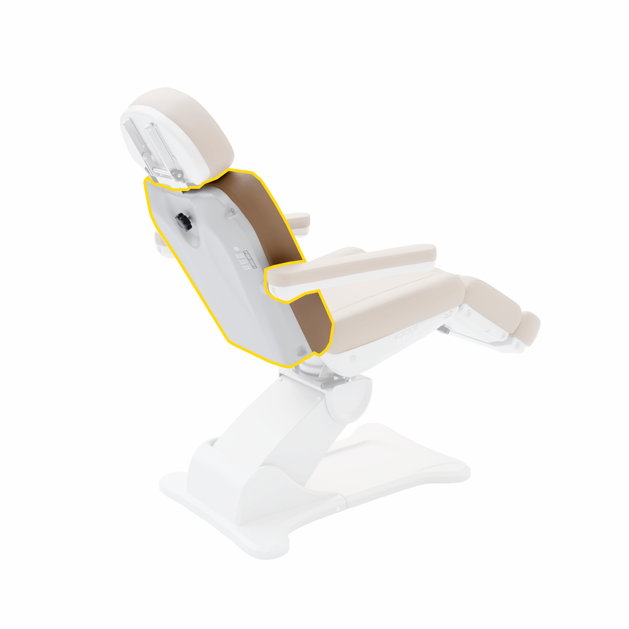 2246B Dental Treatment Chair Backrest Replacement (Plastic + Cushion) - Perfect for Dental Clinics, Hospitals & Medical Offices