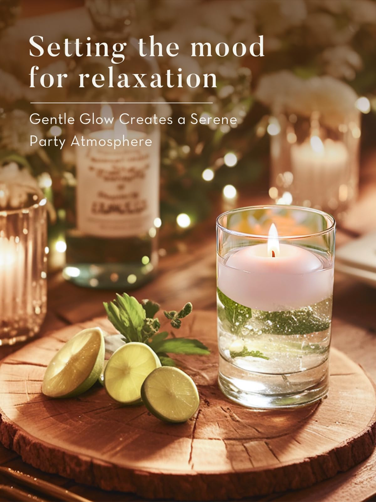 36 Pack White Floating Candles 3 Inch - Unscented 10 Hour Burn Time for Wedding Decor, Romantic Dinner, Anniversary Proposal & Valentine's Day Centerpieces - Clean Burning Candles for Pool, Bathtub & Tabletop Decorations